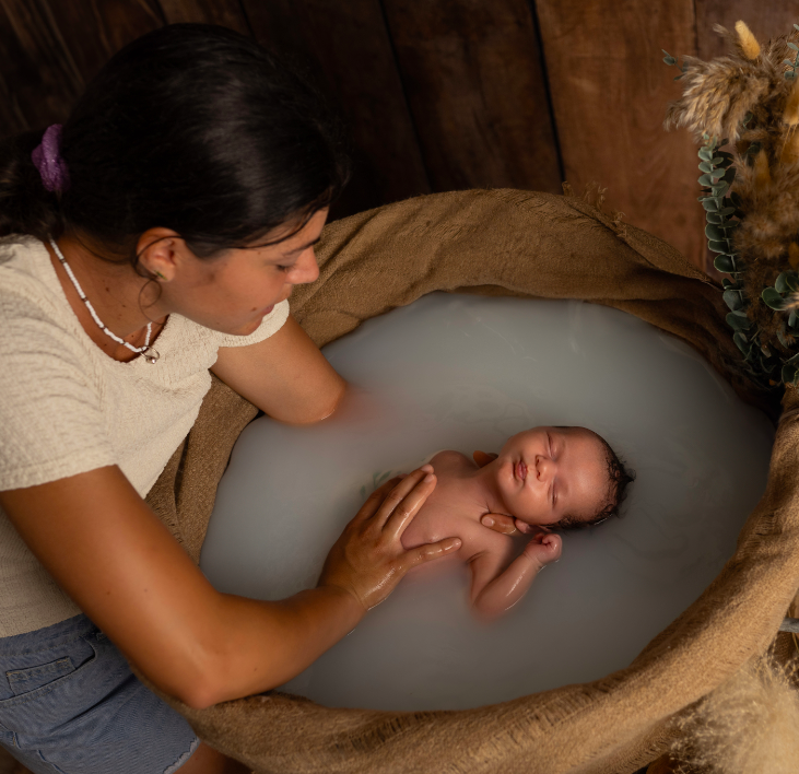 photo bébé bain enveloppé